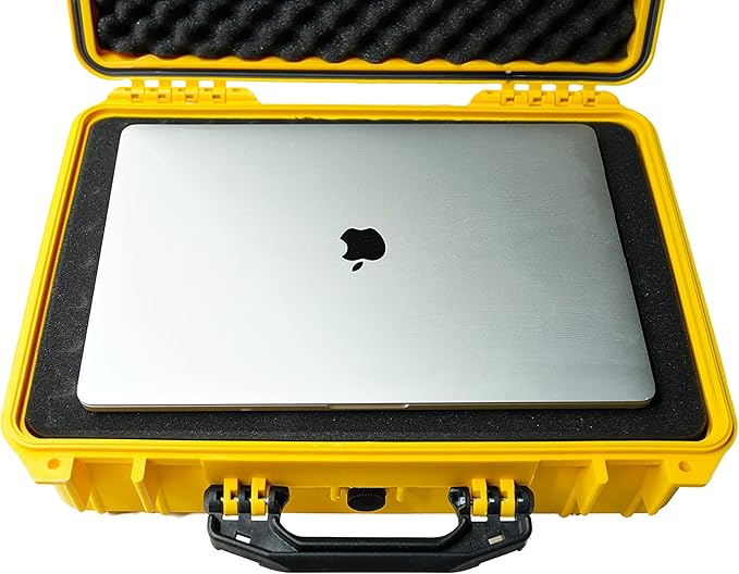 MEIJIA Portable Waterproof Hard Camera Case, Dry Case with Customizable Fit Foam, Protection for camera, drones,telescopes,18.5 x14.06x6.93inches(Yellow)