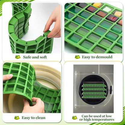 5 Pcs Silicone Food Molds for Harvest Right Freeze Dryer Harvest Right Medium Square Trays Dividers Food Mold for Fruit Vegetable Cake Freeze Drying Accessories (Large)