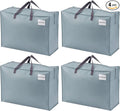 VENO 4 Pack Heavy Duty Moving Bags, Storage Bags, Packing Supplies, Top Zipper, Storage Totes for Camping, Clothes, Bedding, Comforters, Pillows (27 Gallon Light Blue, 4 Pack)