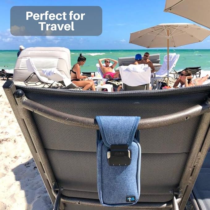 Aquavault | Flex Safe | Beach Chair Vault | Anti Theft Combination Lock | 3 Digit Programmable Lock | Water Resistant, Slash Resistant and RFID Blocking (Blue)