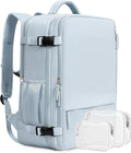 Beraliy Travel Backpack for Women Men, Carry On Backpack, 16 inch Laptop Backpack, Waterproof Casual College Daypack for Weekender Overnight Hiking, Light Blue