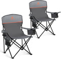 HIGH POINT SPORTS 2 Pack Portable Camping Chair for Adults, Folding Outdoor Camp Chair Lightweight Lawn Chairs Folding Collapsible Chair for Camping, Tailgates, Beach, Gray, Support 225lbs