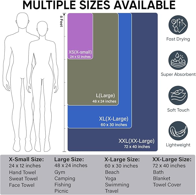 APEXUP Microfiber Travel Towel, Ultra Absorbent Quick Dry Towels, Lightweight Gym Sports Camping Towel for Workout, Yoga, Beach, Shower, Swimming (48"×24", Pale Rose)
