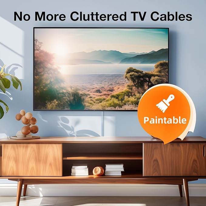 Delamu 157in Cord Covers for Wires on Wall, Cord Hider for 1 Cord, Paintable Cable Hider, Cable Management Wire Covers for Cords, W0.55 H0.4in, Grey