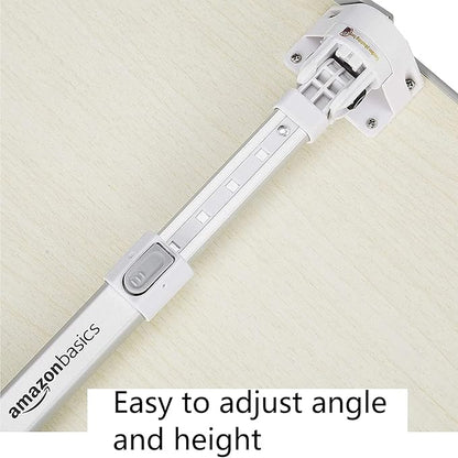 Amazon Basics Adjustable Tray Table Lap Desk Fits up to 17-Inch Laptop, Large, 13"x24", Cream