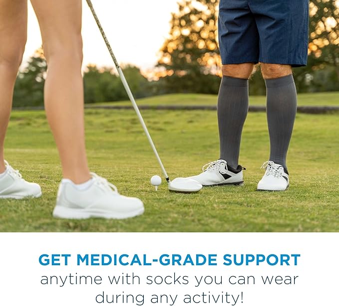 Medical Grade Compression Socks for Men & Women 15-20 mmHg by OrthoSleeve (Navy, Medium)
