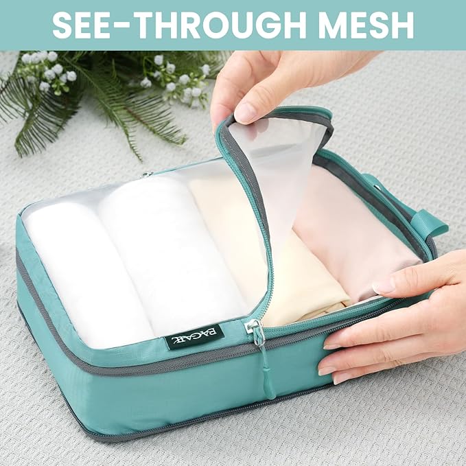 BAGAIL 6 Set Ultralight Compression Packing Cubes Packing Organizer for Travel Accessories Luggage Suitcase Backpack