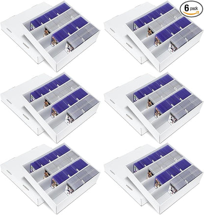 Trading Card Storage Box, 6 Pack Sports Cards Storage Boxes with 20 Dividers, Top Loader Storage Case for TCG/MTG, Game Cards