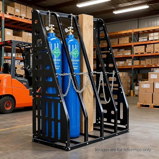 Steel Vertical Long Parts Storage Rack, Lumber Storage Rack 1500 LBS Capacity, Heavy Duty Standing Bar Rack with Safety Chain for Garage Workshop Factory, 4 Bays, Black,