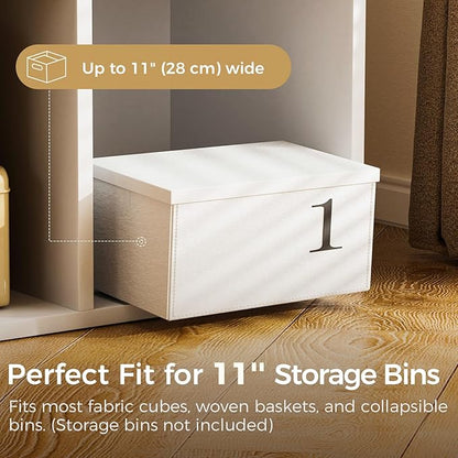 COMHOMA 8 Wood Cube Storage Organizer with Open Back and Removable Back Panels, 11In White Cube Storage Bookshelf, Cubicle Shelf Bookcase for Home Office Bedroom Living Room, Vertical or Horizontal