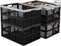 Gloreen 4-Pack 42 L Plastic Collapsible Storage Crate, Folding Storage Crates Baskets