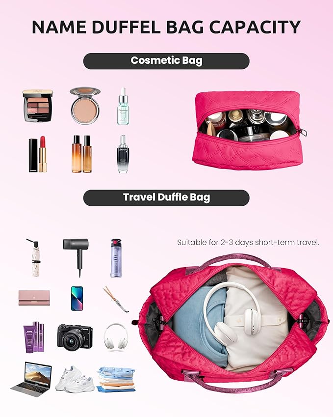 Gifts for Girls 14-16, Birthday Gift-Initial Travel Bag with Shoe Compartment, Personalized Weekender Bag, Monogram Overnight Bag for Women, Letter Travel Bag with Makeup Bag (Letter F)