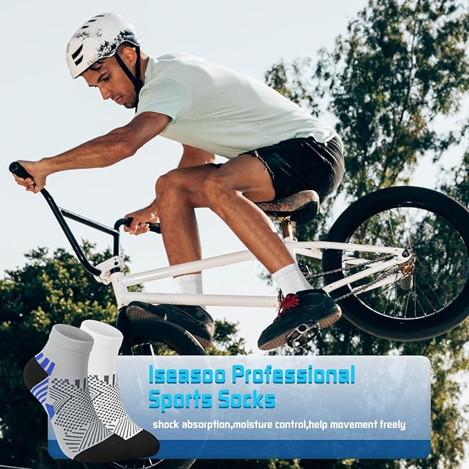Iseasoo Copper Compression Socks for Men & Women – Plantar Fasciitis Relief, Ankle Support & Circulation – Running & Recovery