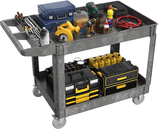 Heavy-Duty Utility Cart Tool Cart, Extra Large Rolling Carts with Storage Handle, Work Cart Service Carts for Garage Warehouse, Workshop, Office, School