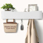 Coat Rack Wall Mount with Hidden Hooks Modern Key Holder Wood Entryway Hook with Shelf for Bedroom Kitchen Hallway Bathroom Designed for Hanging Coats Hats Bags Towels Dog Leashe(White,5 Hooks)