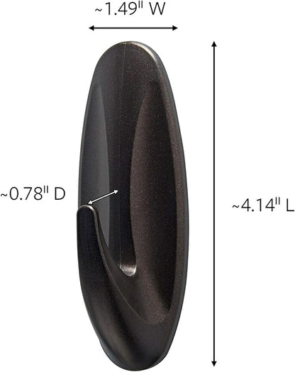 Command Outdoor Large Hooks, Bronze, Holds up to 5 lbs, 6-Hooks, 8-Strips, Damage Free Hanging Wall Hooks for Hanging Outdoor Wall Decor with Weather