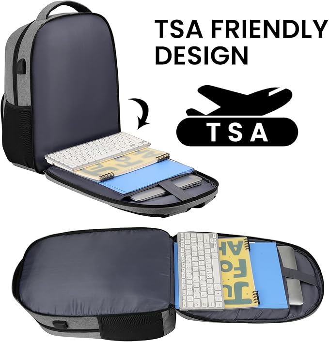 BIKROD Backpack for Men, TSA Travel Backpack, College Backpacks Water Resistant Back Pack with USB Charging Port, Business Anti Theft Durable Computer Bag Gifts Fits 15.6 Inch Laptop, Grey