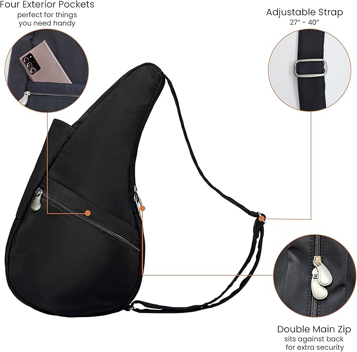 AmeriBag 17" Microfiber Crossbody Sling Healthy Back Bag