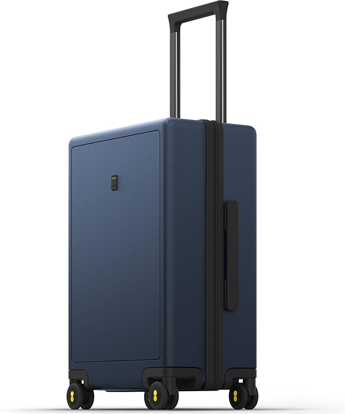 LEVEL8 Carry on Luggage Airline Approved, Carry-on Suitcases with Wheels, Lightweight Hardside Luminous Textured Luggage for Travel with Tsa Lock, 20 Inch, Navy