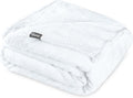 Bare Home Fleece Blanket - Throw/Travel - Ultra-Soft Lightweight for Bed, Sofa, and Couch - Luxury Microplush - Cozy Warm Blanket (Throw/Travel, White)