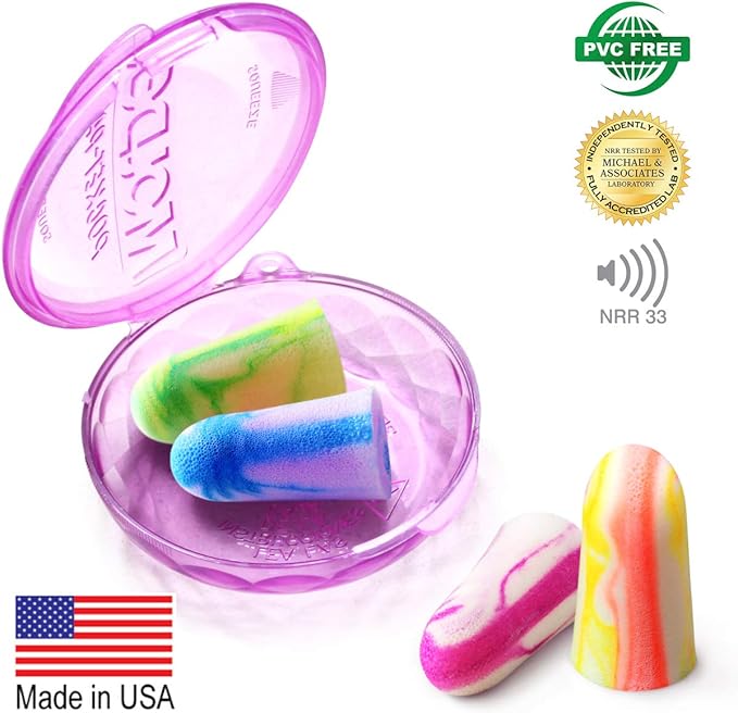 MOLDEX Soft Foam Ear Plugs - 33dB Highest NRR Made in USA (Multicolor, 60 Pair)