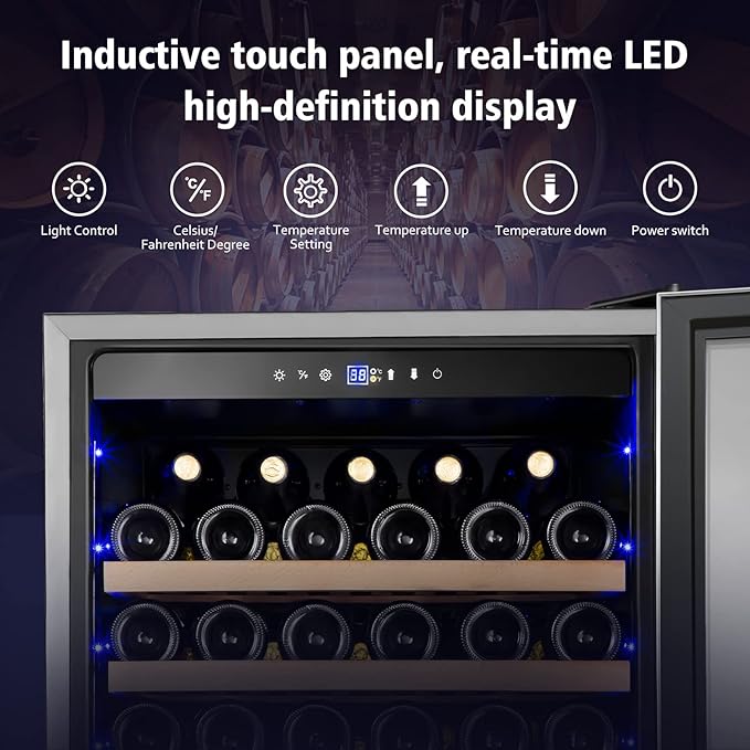 Wine Cooler Refrigerator, 179 Bottles Professional Wine Fridge with Powerful Compressor,Quiet Operation and Elegant Design for Wine Lovers