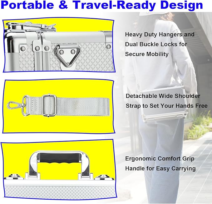 Multi color Card Storage Hard Case, Sports Card Collection Boxes,Trading Cards Cabinet, Carrying Cases Specially Adapted to Hold Sports Trading Cards, Toploader Box (Silver, Small)