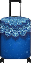 Explore Land Travel Luggage Cover Suitcase Protector Fits 23-26 Inch Case (Blue Violets, M)