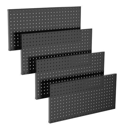 TORACK 4-Pack 12x24 inch Metal Pegboard Panels for Wall, Garage Tools Pegboard for Workbench, Modular Peg Board, Tool Organizer Board for Pegs(Black)