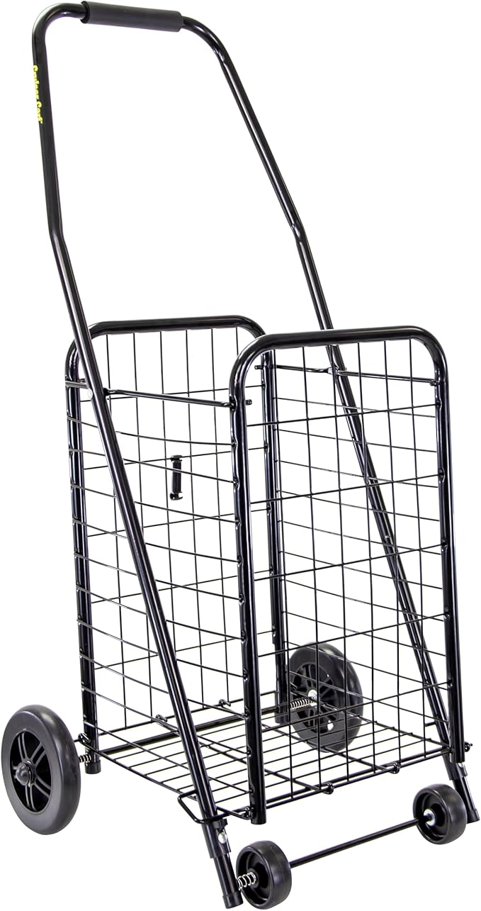 dbest Products Cruiser Cart Sport, Foldable Grocery Cart on Wheels,Multi-Use Collapsible Folding Laundry Basket with Wheels