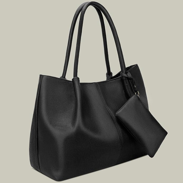 KKXIU Tote Bag for Women Vegan Leather Shoulder Purse Large Capacity Travel Bag