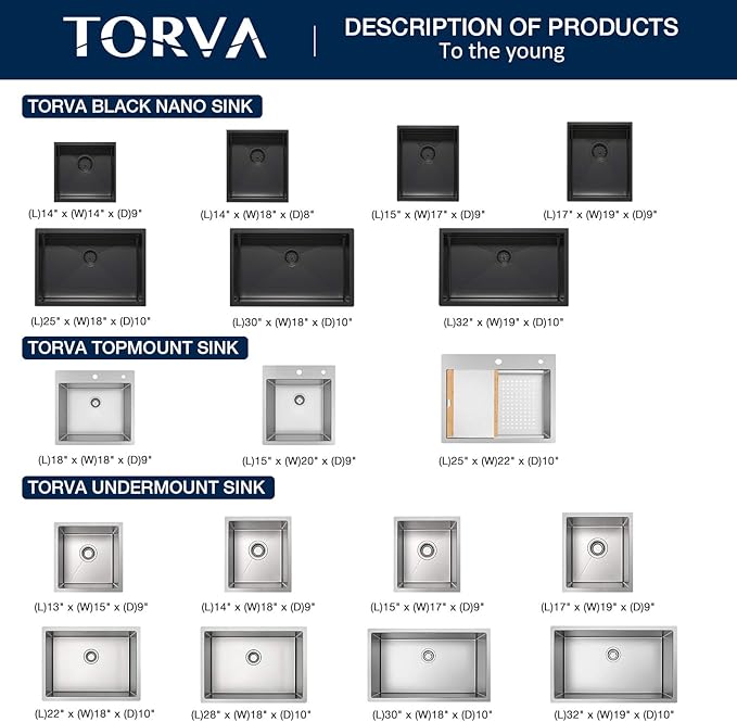 TORVA 22-Inch Undermount Kitchen Sink, Premium 304 Stainless Steel Bar Sink - 10 Inches Deep Basin Single Bowl Sink