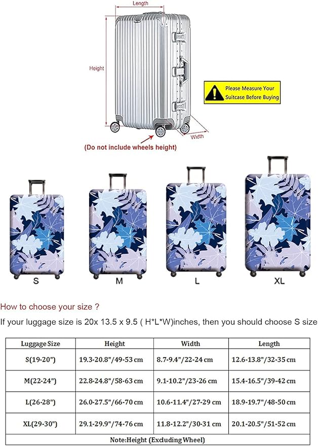 Travel Luggage Cover, Suitcase Protector Bag Fits 29-30 Inch Luggage Bluemaple