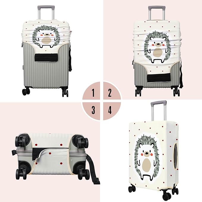 Travel Luggage Cover Suitcase Protector Fits 18-32 Inch Wheel Covers PatternedTravel Related Items Flower Luggage Protector Elastic S
