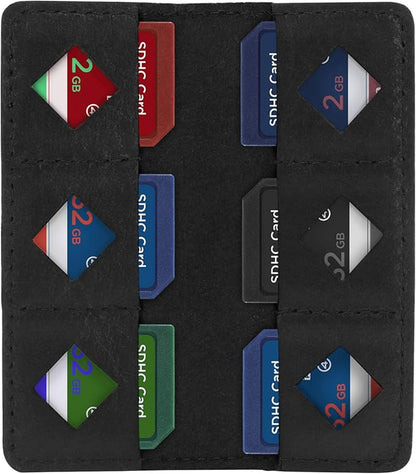 MegaGear Leather SD Card Holder with 12 Card Slots