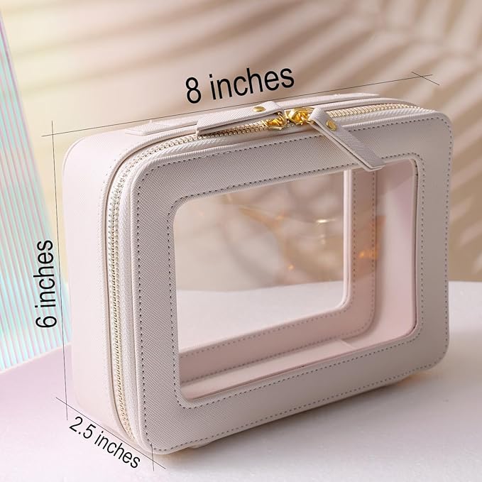 SANHECUN Toiletry bag waterproof cosmetic organizer with handle lagre opening for travelling