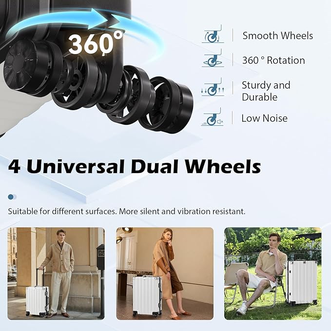 Krute Large Luggage 28 inch Zipperles Suitcase With Spinner Wheels USB Charger Hardside PC Aluminum Frame Luggages Checked Suitcases with TSA Lock (1 Piece)