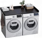 Washer Dryer Countertop, Wood Countertop with Edge Rails for Laundry Room Organization and Storage, Washer Dryer Topper for Laundry Room, 27.5" x 54" (Black)