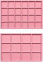 Frebeauty Stackable Velvet Jewelry Organizer Trays for Drawers Inserts Jewelry Storage Tray Display Case, Stud Earrings Bracelets Necklace Rings Accessories Trays for Women(Set of 2)(Pink)