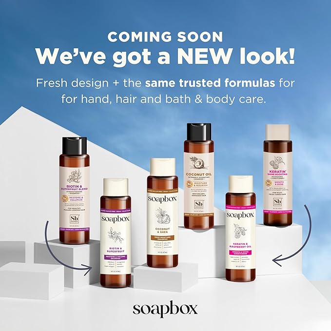 Soapbox Tea Tree Shampoo, Harsh Sulfate Free, Paraben Free, Silicone Free, Color Safe, and Vegan Hair Shampoo (33.8 Ounces)