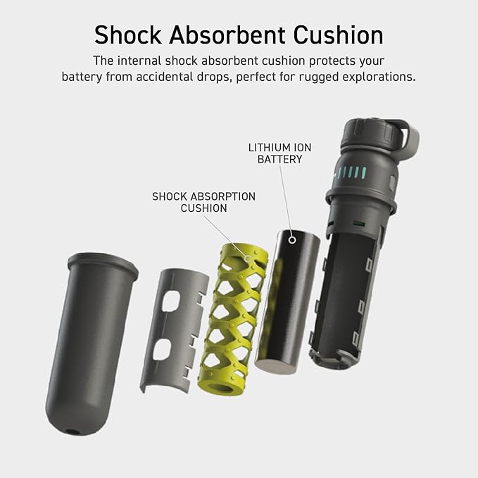 ELECOM NESTOUT Portable Charger, 5000mAh Outdoor Battery Power Bank, 15W USB-C Fast Charging, Waterproof IP67, Durable Shockproof, Battery Pack for Phone Tablet Hiking Travel Camping (Black, 5000mAh)