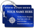 Personalized Luggage Tags for Suitcases (2/4/6/8 Pack) - Custom Engraved Metal Travel Tag, Customizable Pattern/Name/Text for Bags Backpacks Suitcases