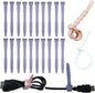 Reusable Silicone Zip Ties Cord Organizer: Silicone Cable Ties Straps for Cable Management - 20PCs 4.5” Purple Elastic Wire Cord Organizer for Home Office and Travel