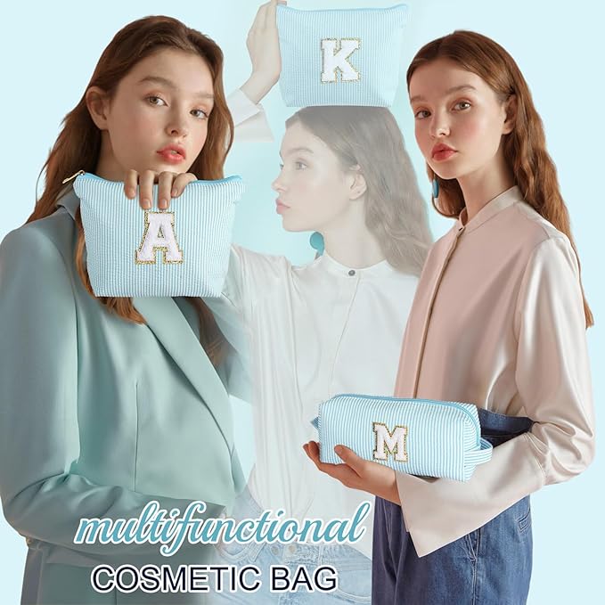 YOOLIFE Personalized Gifts for Women, Travel Makeup Bag Cosmetic Bag Skin Care Bag Cute Makeup Bag Sister Wife Friend Engagement Wedding Gifts for Women Tween Girls Trendy Stuff Thank You Gift N