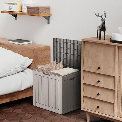 30 Gallon Outdoor Storage Box, Resin Deck Boxes Waterproof, Indoor Outdoor Bin for Package Delivery, Patio Cushions, Gardening Tools, Lockable, UV Resistant (Grey)