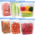 SPLF 6 Pack Stand-Up Reusable Gallon Freezer Bags Dishwasher Safe, Extra Thick 1 Gallon Leakproof Food Storage Bags, BPA and Silicone Free Freezer Bags for Meal Prep, Bread, Veggies, Home Organization