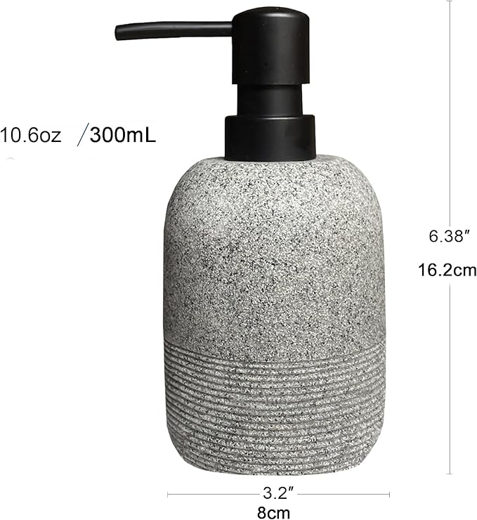 Soap Dispenser Grey,Hand Soap Lotion Dispenser for Bathroom Countertop,Soap Dispenser for Kitchen.