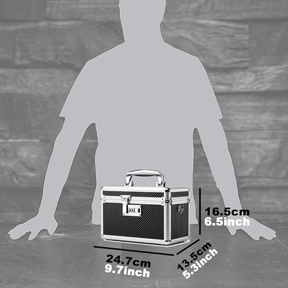Storage Lock Box with Combination code, Lockable Medicine Storage Case, Empty First Aid Box, Security Lock Box, Multipurpose Lockbox for Home and Outdoor Use (Black, Small)