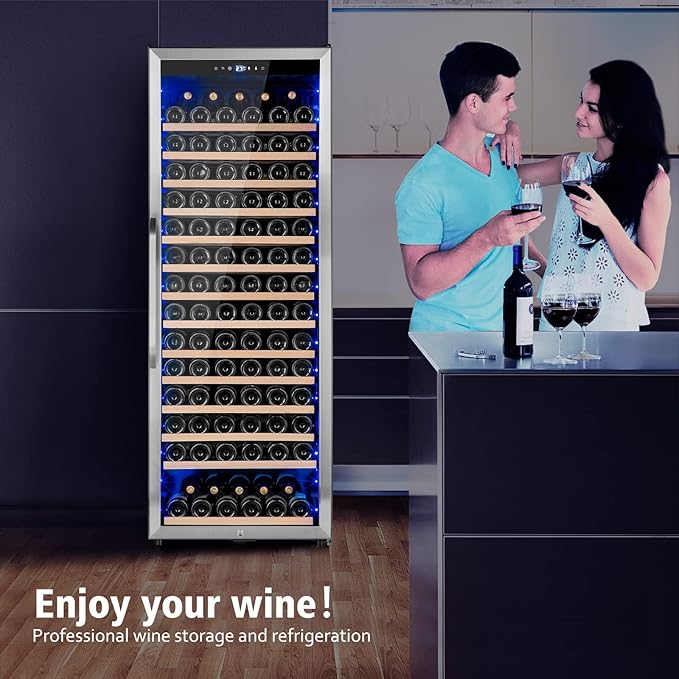 Wine Cooler Refrigerator, 179 Bottles Professional Wine Fridge with Powerful Compressor,Quiet Operation and Elegant Design for Wine Lovers