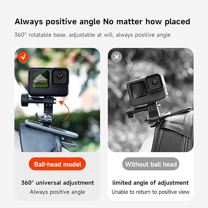 TELESIN Magnetic Mount, 360° Rotating Backpack Clip with Phone Holder for Go Pro iPhone Accessories for Hero 13 12 11 10 Akaso Insta360 X5 X4 X3 Ace Pro 2 DJI Action 5 Pro 4 3 Pocket 3 Bike Motorcycle